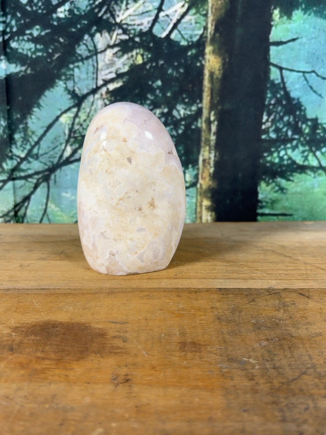 Pink Flower Agate Druzy Freeform back view