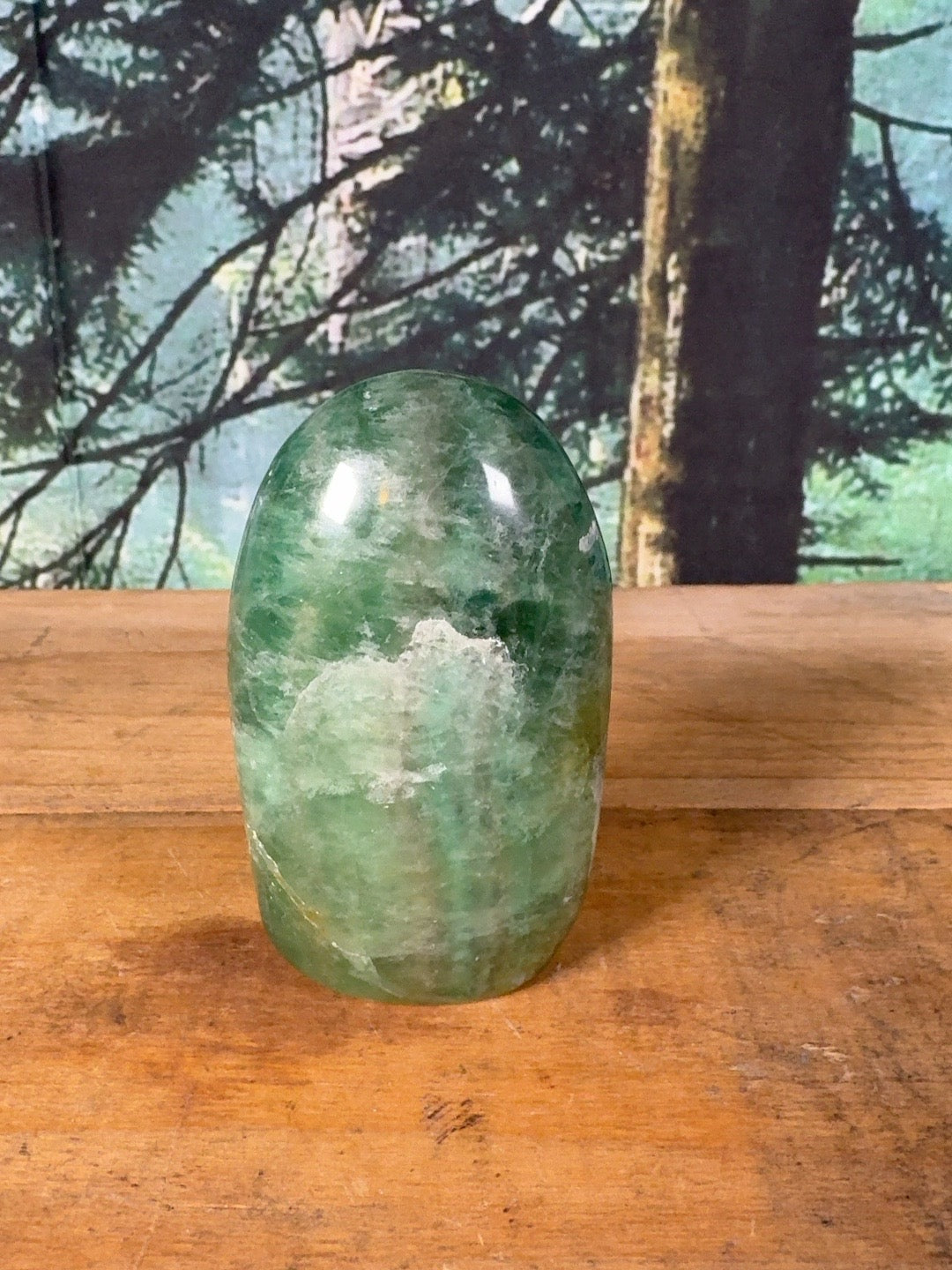 Dark green fluorite freeform, 15 oz – view 1