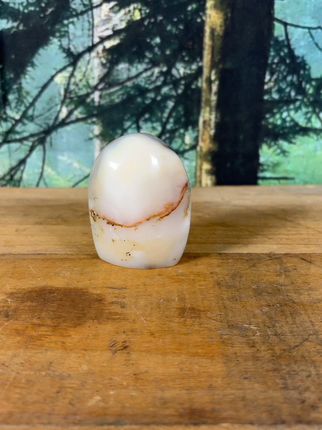 Cream blush dendritic agate freeform 5.9 oz, view 1 of 9