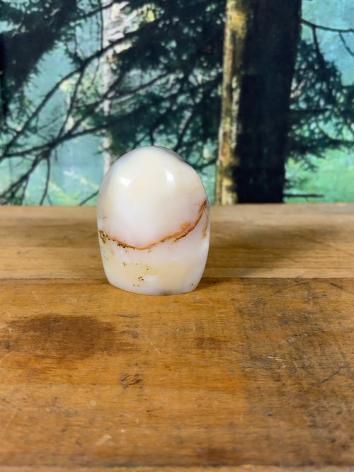 Cream blush dendritic agate freeform 5.9 oz, view 1 of 9