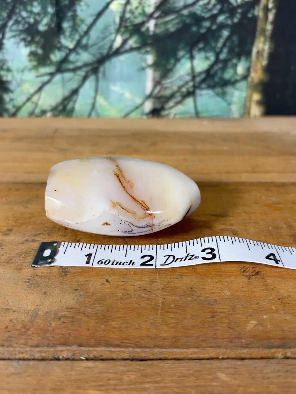 Cream blush dendritic agate freeform 5.9 oz, view 8 of 9