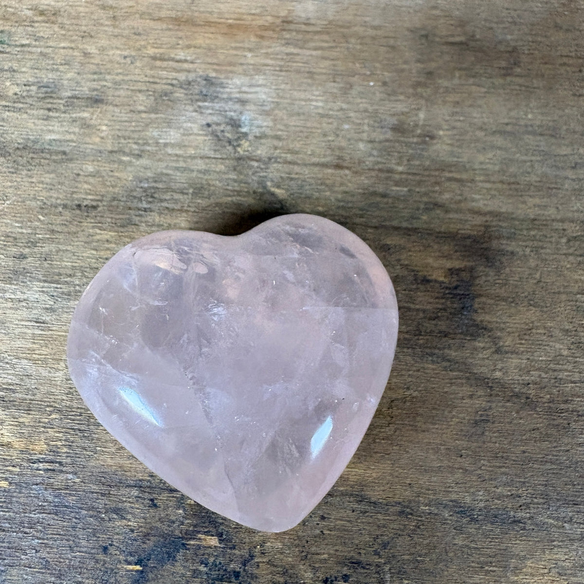 Rose quartz polished crystal heart