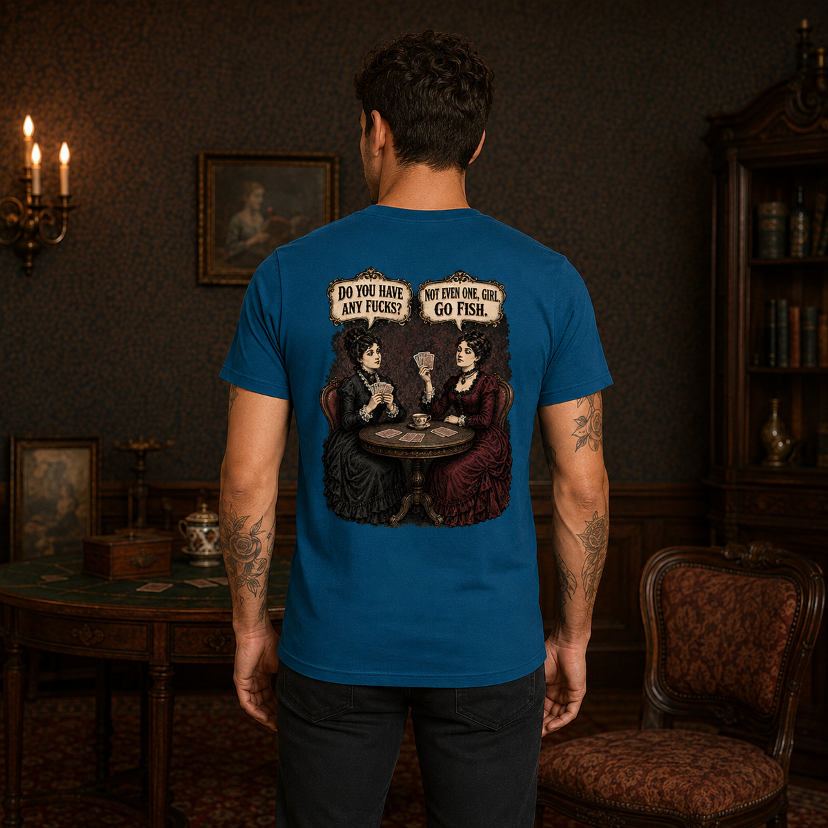 Go Fish Deep Teal unisex graphic T-shirt male back