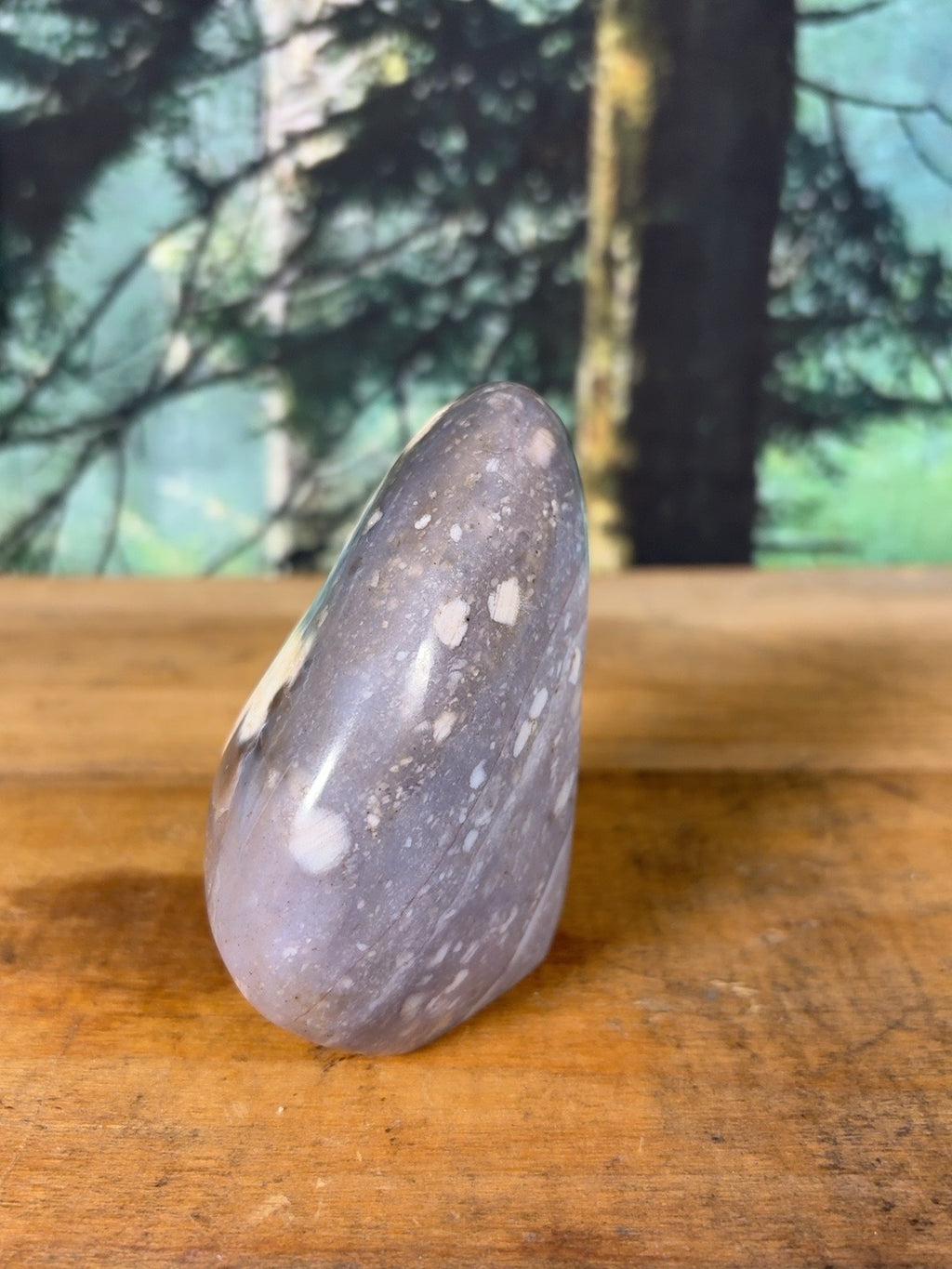Lavender gray flower agate freeform, 11 oz – view 2