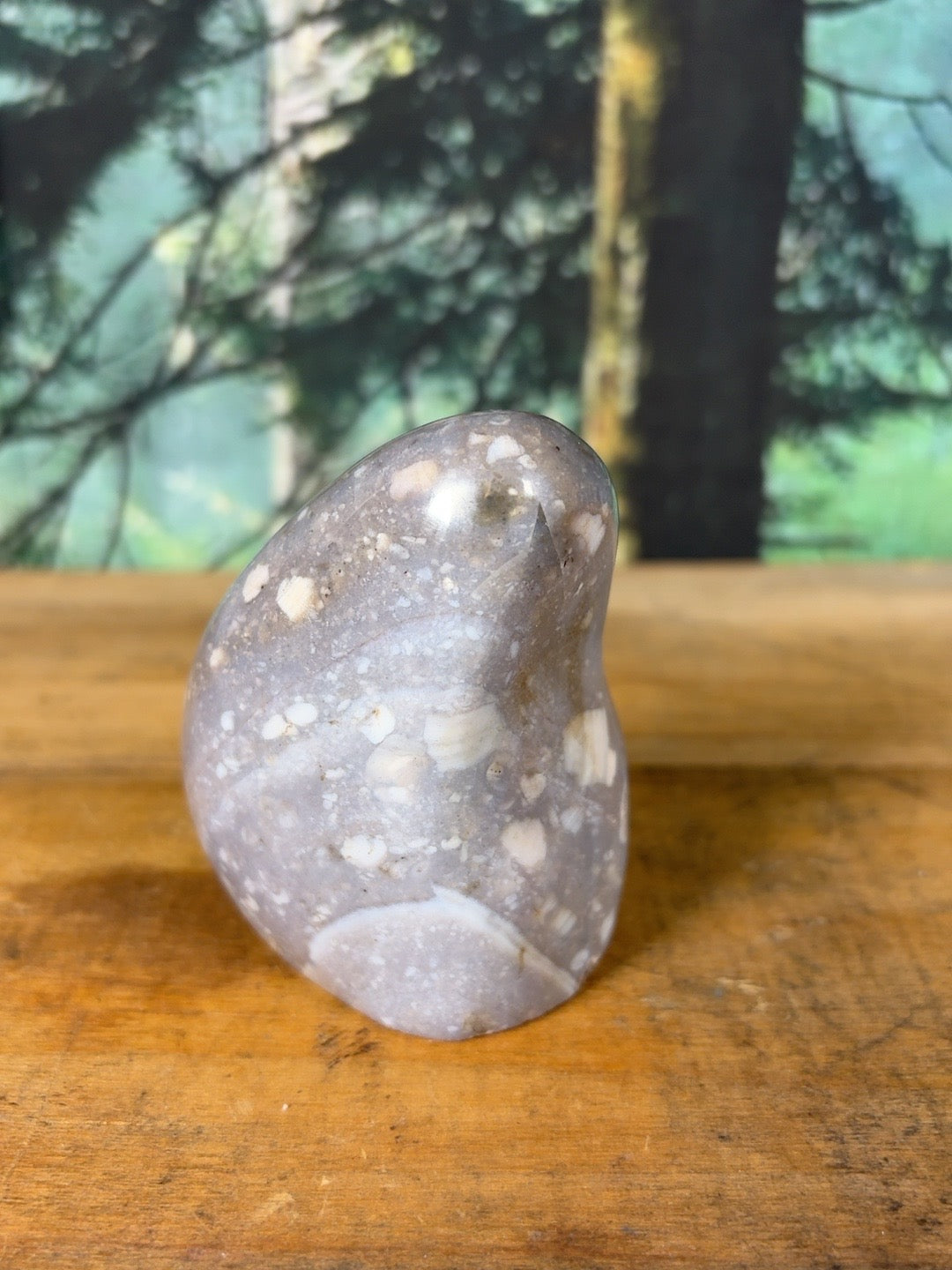 Lavender gray flower agate freeform, 11 oz – view 3
