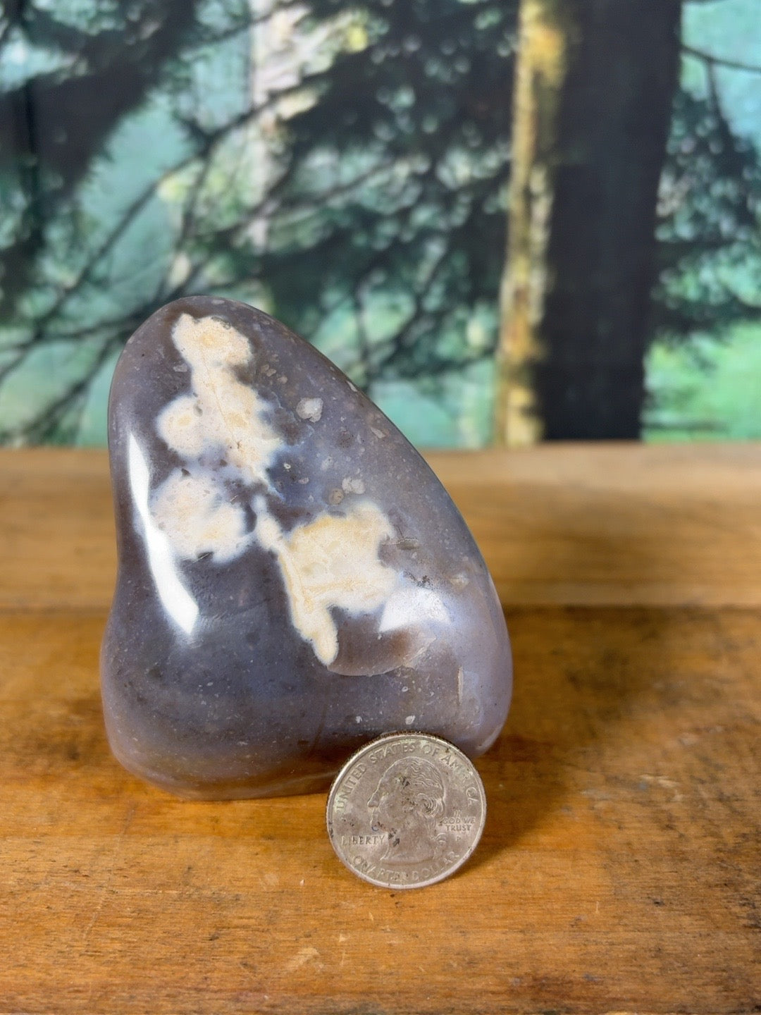 Lavender gray flower agate freeform, 11 oz – view 5