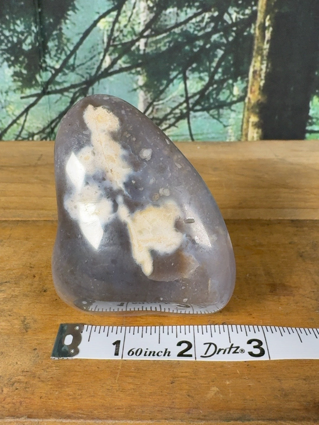 Lavender gray flower agate freeform, 11 oz – view 6