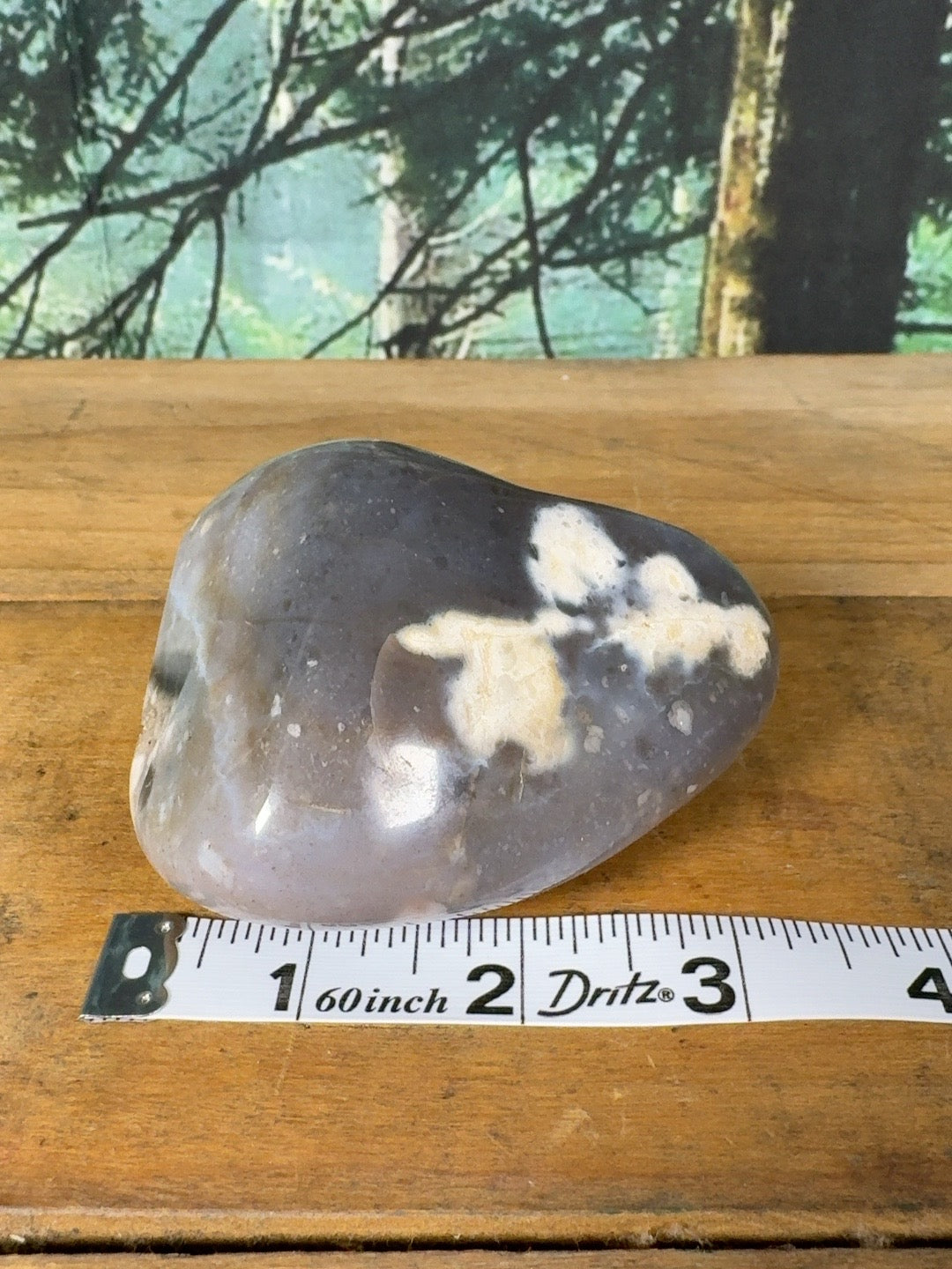 Lavender gray flower agate freeform, 11 oz – view 7