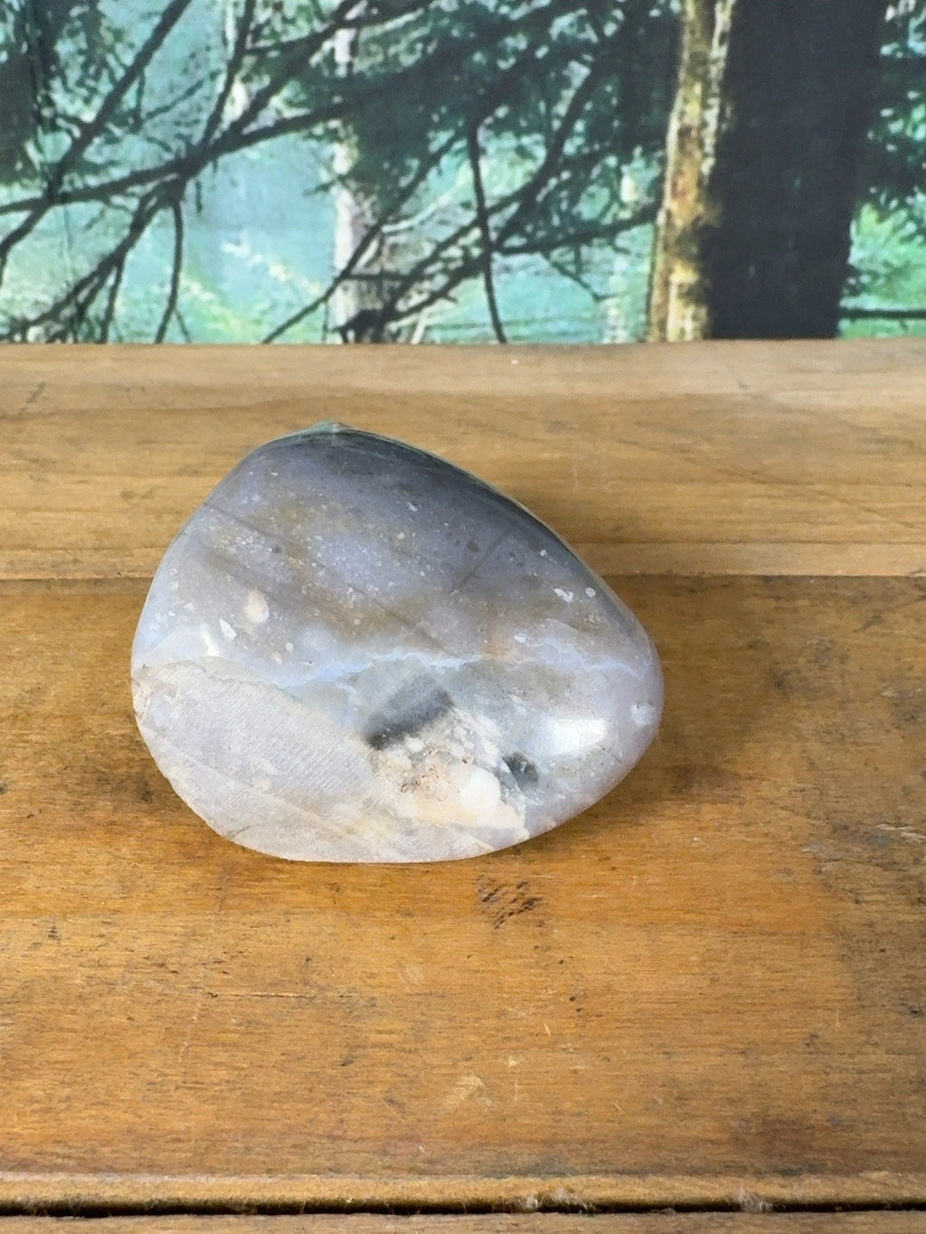 Lavender gray flower agate freeform, 11 oz – view 8