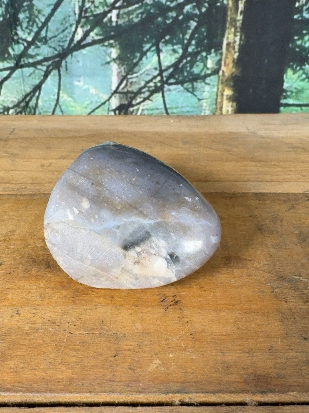 Lavender gray flower agate freeform, 11 oz – view 8