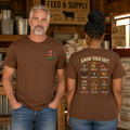 Know Your Shit Chestnut unisex graphic T-shirt male front and female back