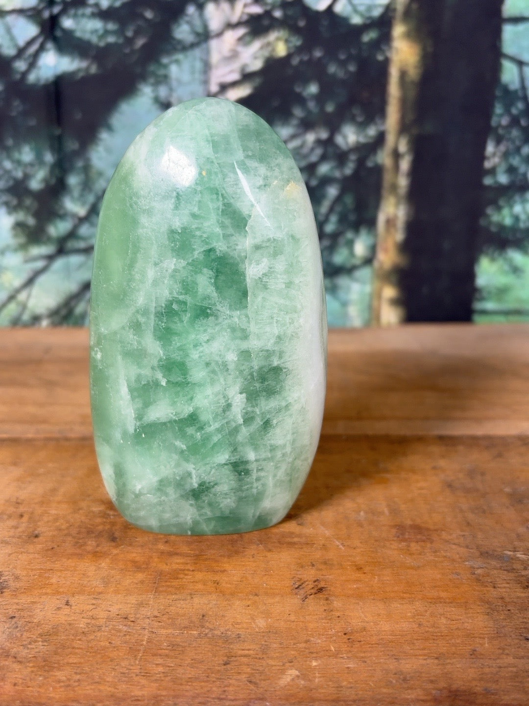 Mint green fluorite freeform, 15.6 oz – view 3