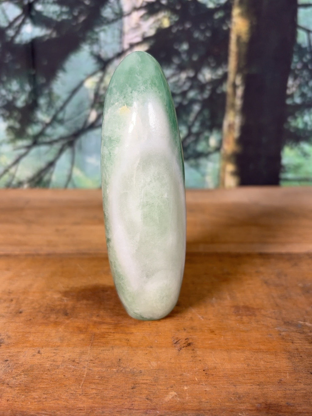 Mint green fluorite freeform, 15.6 oz – view 4
