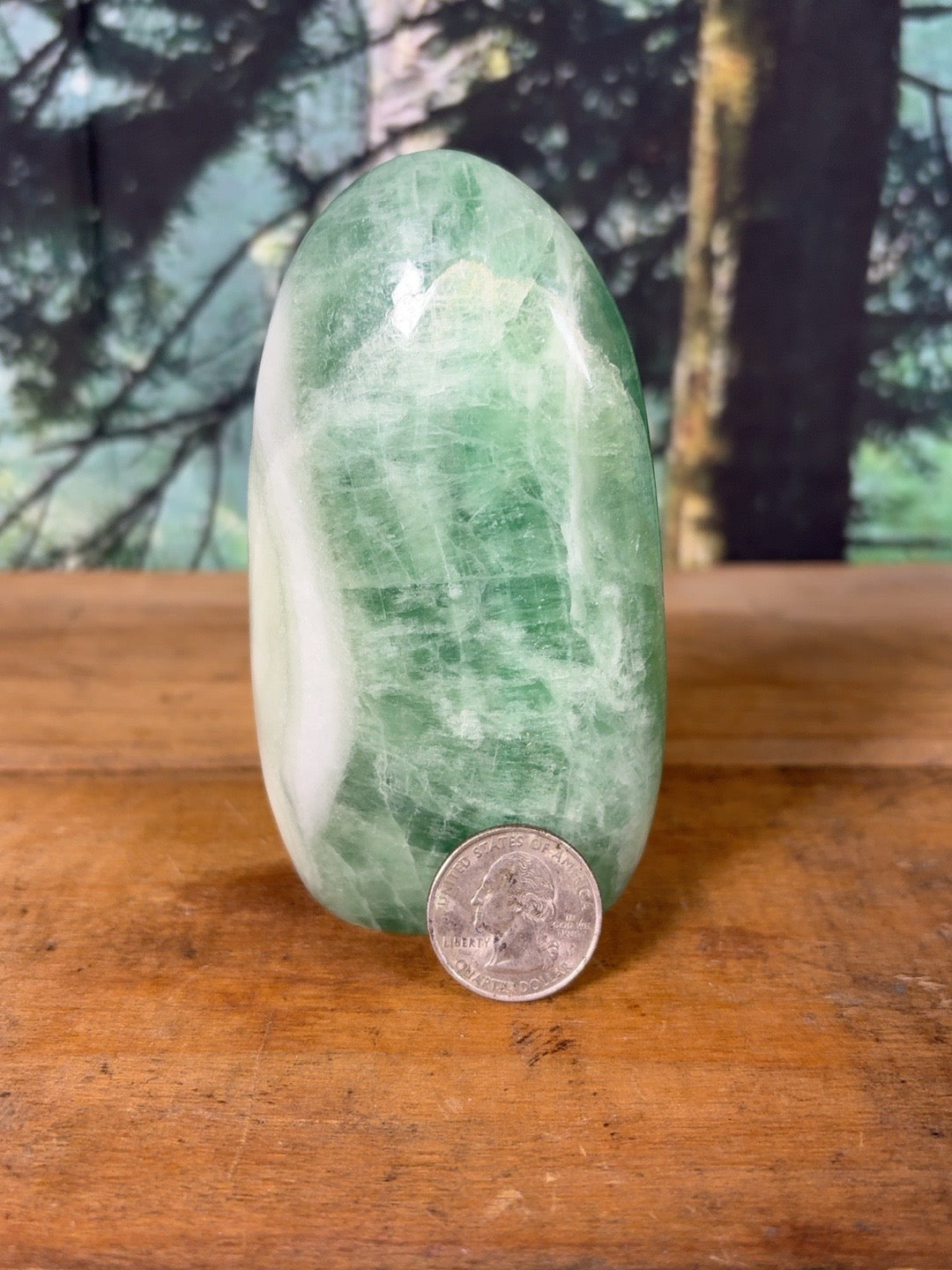 Mint green fluorite freeform, 15.6 oz – view 5