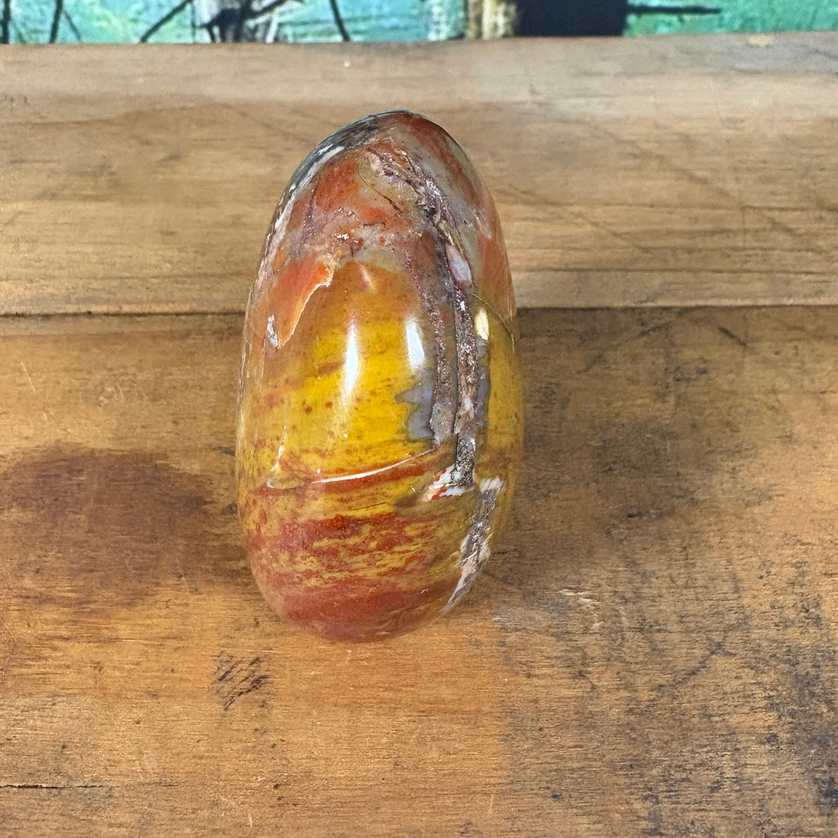 Mookaite jasper freeform yellow side view