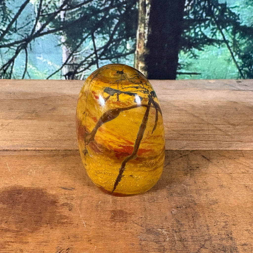 Mookaite jasper freeform dark branching landscape pattern