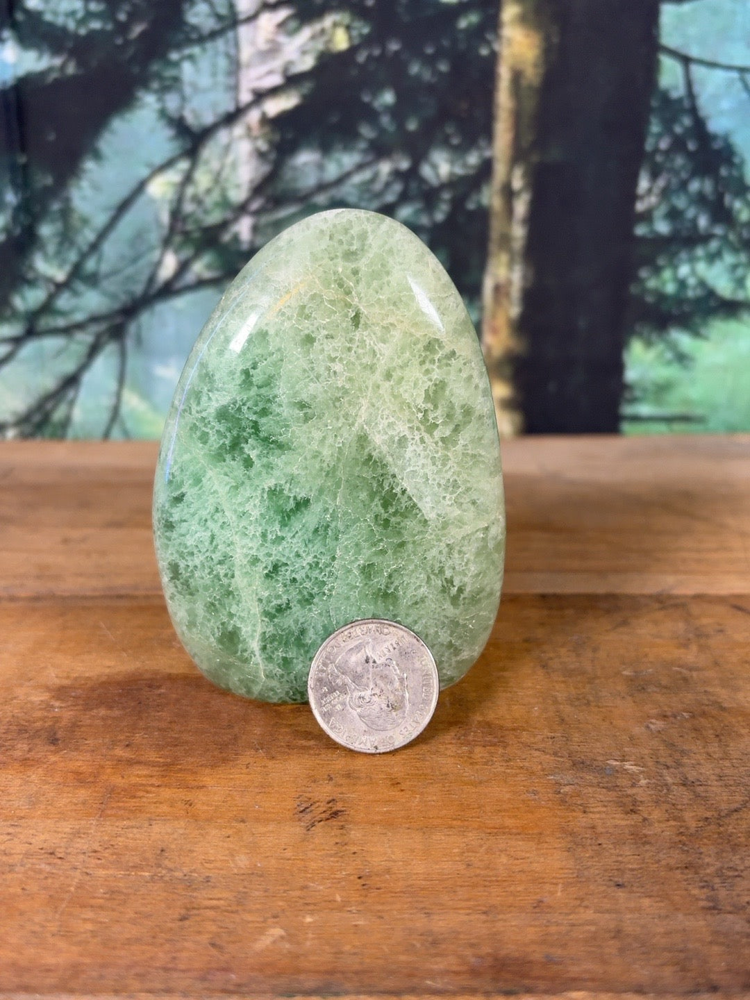 Pale green fluorite freeform, 13.7 oz – view 5