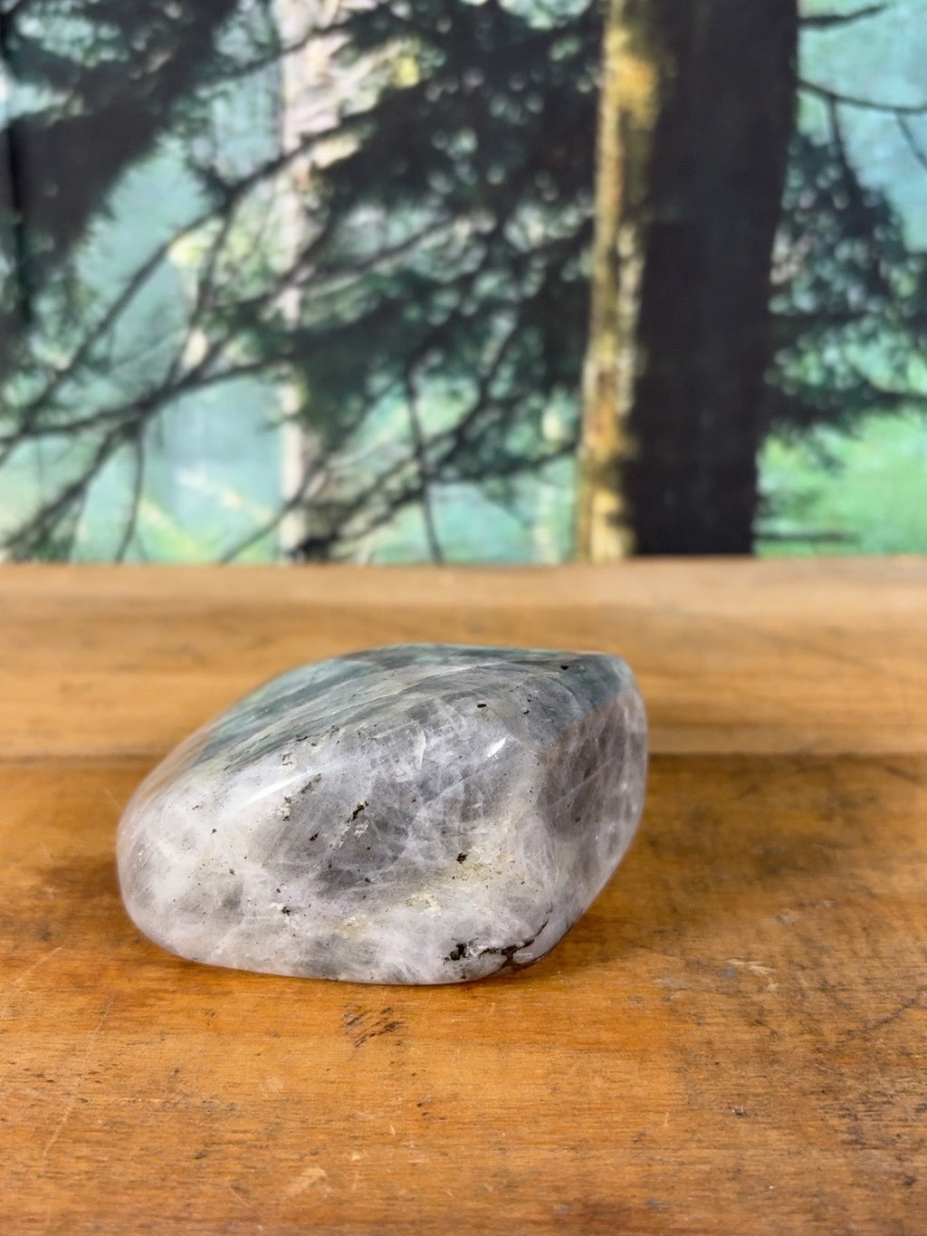 Pink flash rainbow moonstone freeform RBM-FR-001 view 6