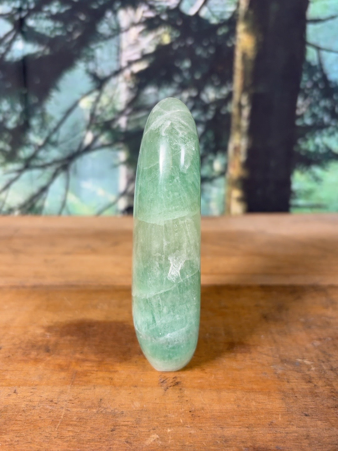 Translucent mint green fluorite freeform, 10.7 oz – view 2