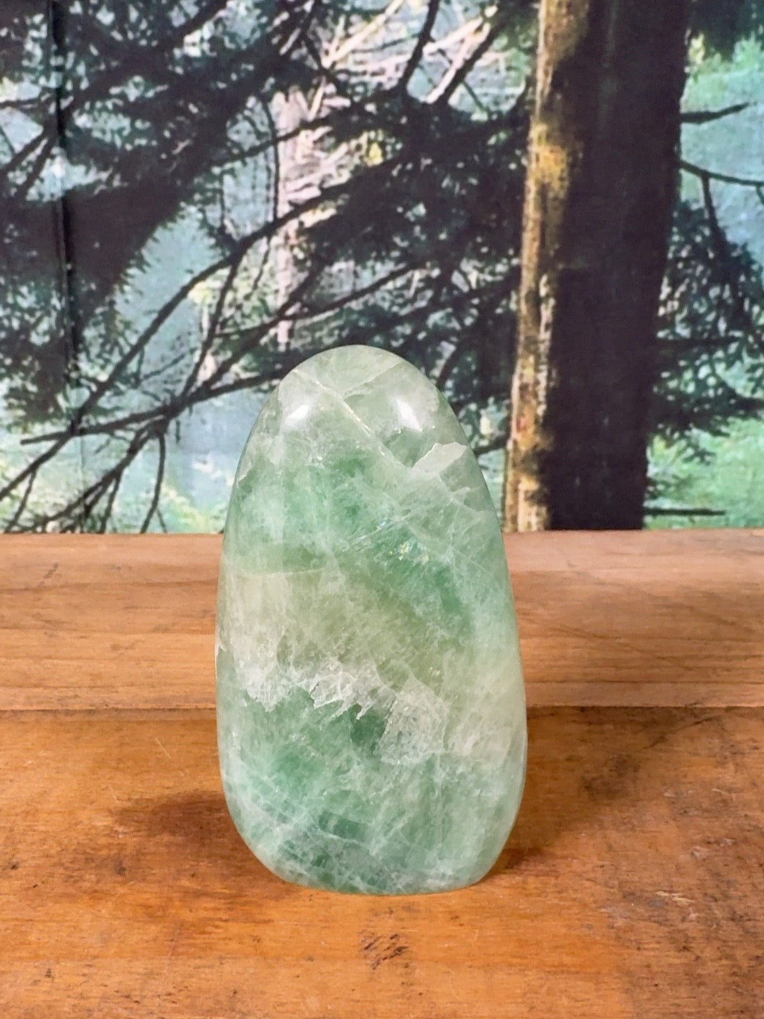 Translucent mint green fluorite freeform, 10.7 oz – view 3