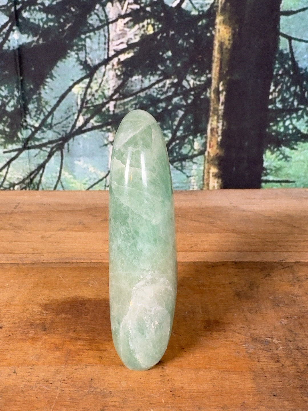 Translucent mint green fluorite freeform, 10.7 oz – view 4