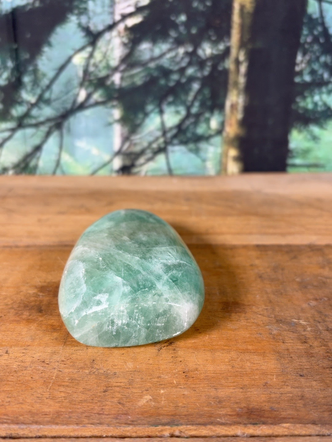 Translucent mint green fluorite freeform, 10.7 oz – view 6