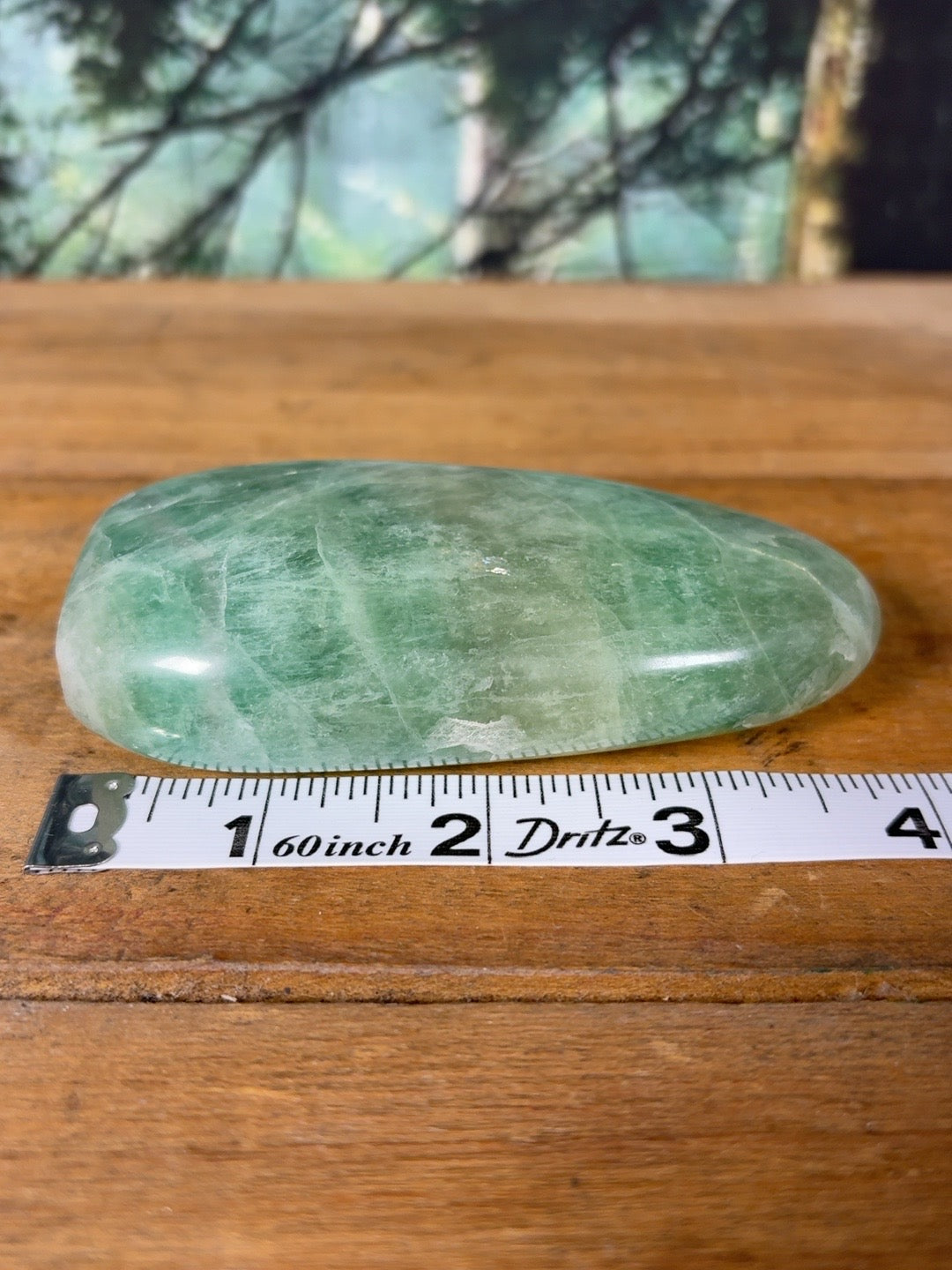 Translucent mint green fluorite freeform, 10.7 oz – view 7