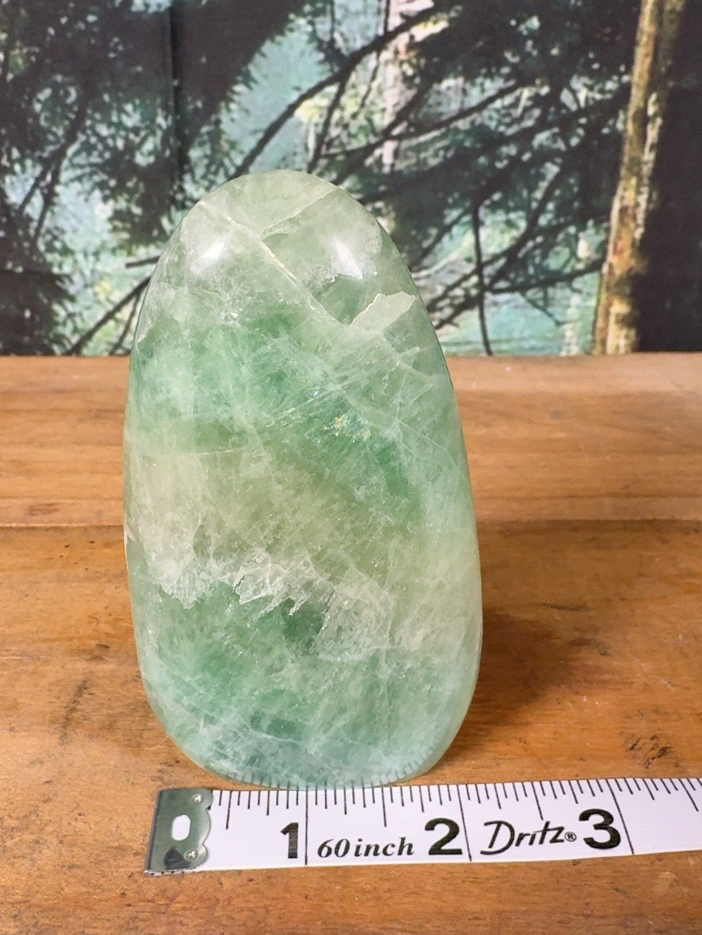Translucent mint green fluorite freeform, 10.7 oz – view 8