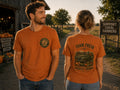 Yellowhammer Supply Co. Autumn Farm Fresh and Locally Grown graphic T-shirt on male and female models