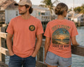 Yellowhammer Supply Co. Sunset Gulf Coast State of Mind graphic T-shirt on male and female models